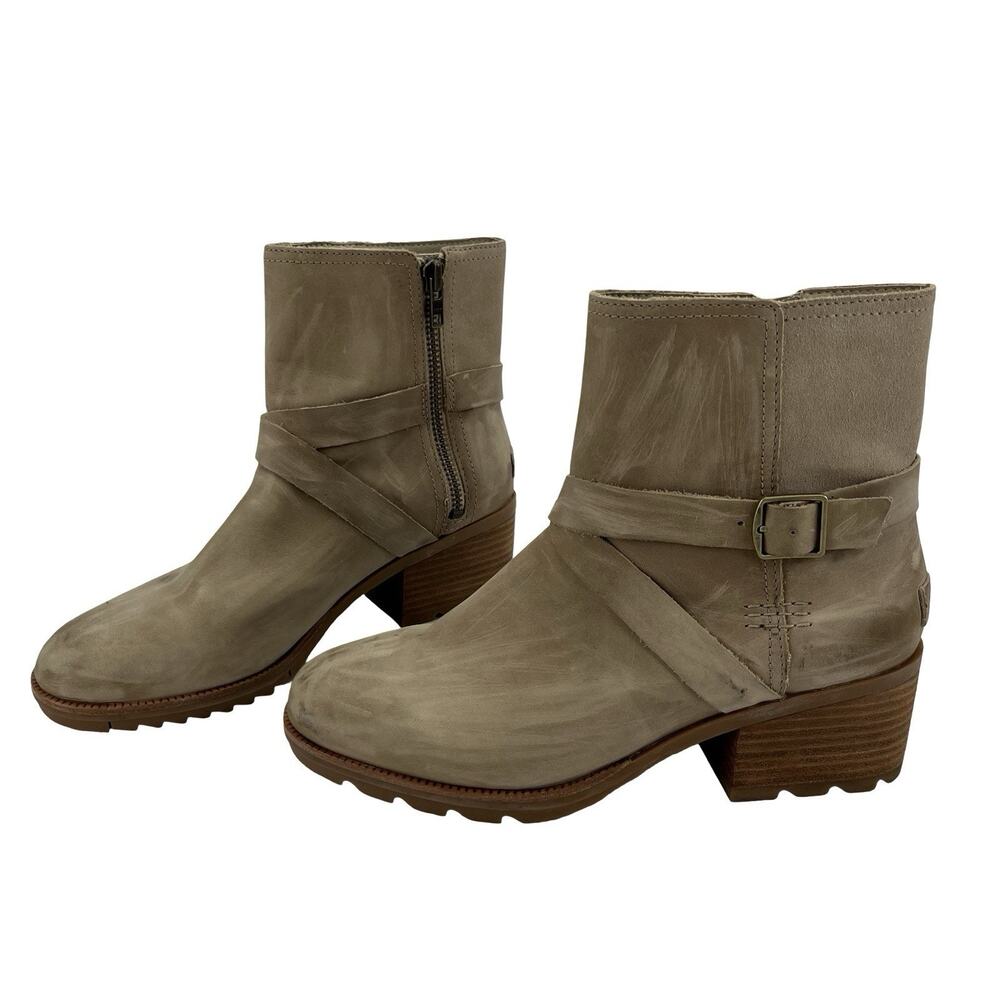 SOREL NL5780-251 Boots Women’s 9 | Western Moto Urban | Taupe Suede Heel